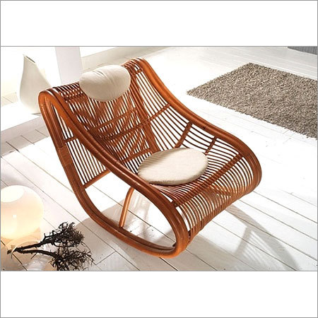 Cane Easy Chair - Indian Cane, Gala Polish, Glossy Finish | Cushioned, Stylish, Comfortable Seating