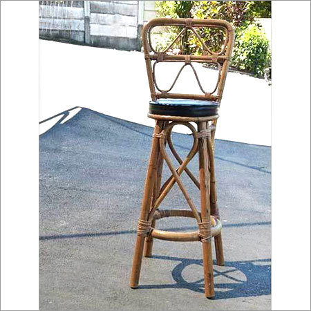 Bar Chair - Indian Cane, Gala Polish, Glossy Finish | Cushioned, Elegant Design, Comfortable, Homely Style