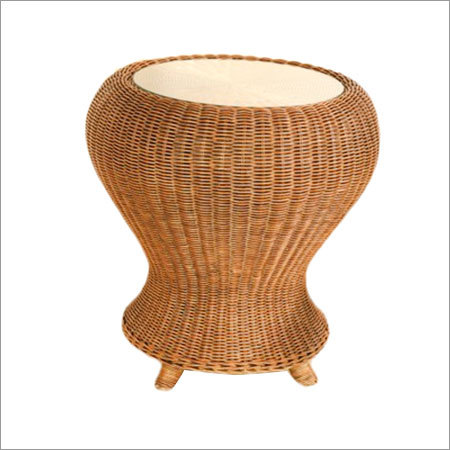 Cane Stool - Rattan Cane, Glossy Gala Polish, Modern Style, 1 Cushion | Stylish Design, Comfortable Seat, Easy Assembly