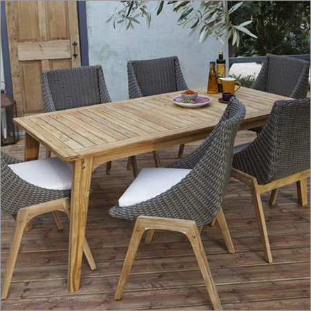 Rattan Webbing Wooden Dining Set