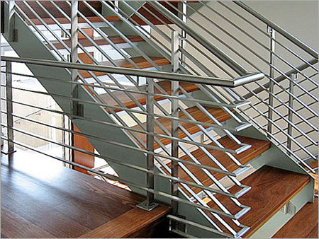 SS Stair Rail - Stainless Steel, Customizable, Silver | Durable, Easy Install, Polished Finish, Corrosion Resistant, Wall Mounted