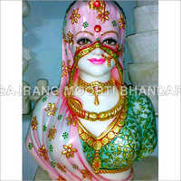 Bani Thani Marble Statue - Marble, Variable Height, Pink | Alluring Look, Elegant Design, Intricate Patterns, Glossy Finish, Customizable Sizes, Stunning Appeal