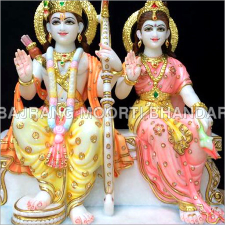 Marble Ram Sita Statue