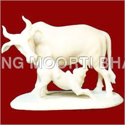 Marble Cow Calf Statue