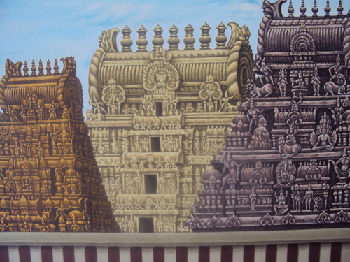 Temple Oil Painting
