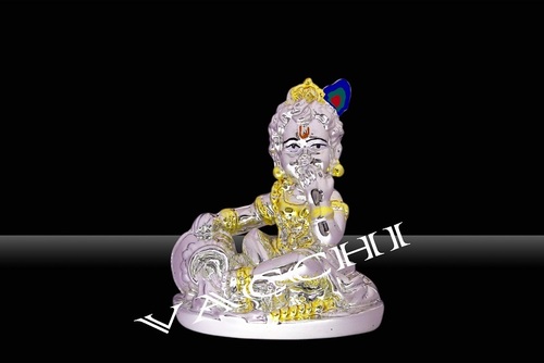 Silver Plated Krishna Idol
