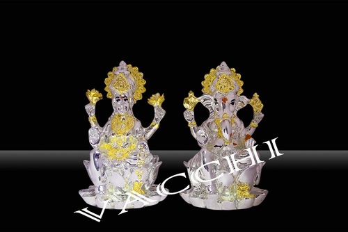 Silver Plated Lakshmi Ganesha