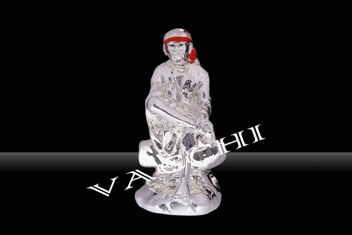 Silver Plated Sai Baba - 4 Inches, Silver Color, Handcrafted Elegant Design