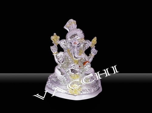 Silver Plated Pagri Ganesha
