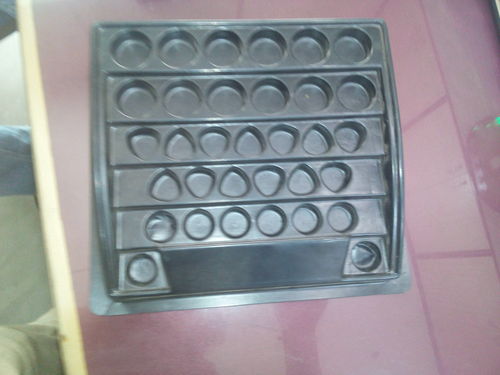 Nail Polish Tray - Plastic, 15x10 cm, Black | 24 Compartment Design, Easy Cleaning, Compact Size, Organized Storage, Versatile Use