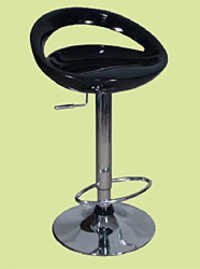 Vintage Bar Stool - Metal & Plastic, Adjustable Height Medium Size, Glossy Chrome Plating Finish, Lightweight Round Shape For Office & Home