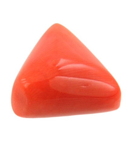 Tringular Cabochon IGLI Certified Coral Gemstone