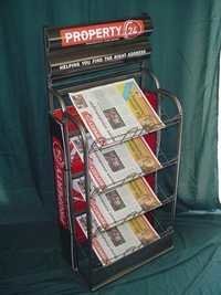 Newspaper Stand - Steel, Standard Size, Rectangular Shape, Matte Powder-coated Finish, Lightweight, Multiple Color Options | Modern Design For Office & Home