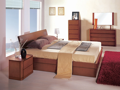 WOODEN DOUBLE BED SET
