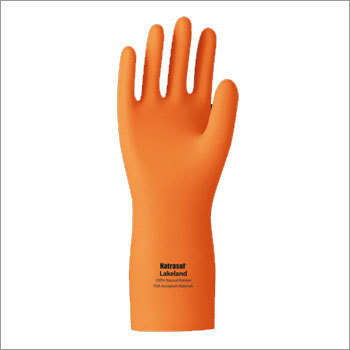 Chemical Resistant Rubber Hand Gloves - 14 Inch Size | Manual Operation Pedestrian Safety High Precision Manufacturing Quality Approved Materials