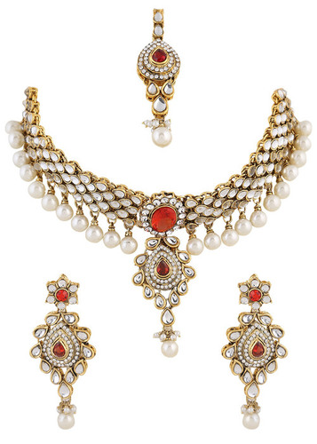 Bridal Pearl Kundan Necklace Set 361