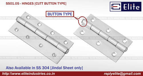 Cut Button Type SS Hinges