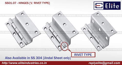 'L' Rivet Type SS Hinges