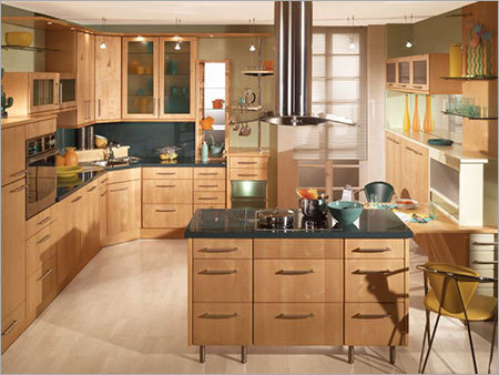 Teak Wood Modular Kitchen