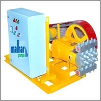 High pressure plunger pump with motor pully and control panel