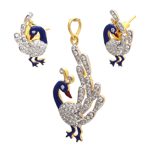 Artificial peacock Traditional pendant set