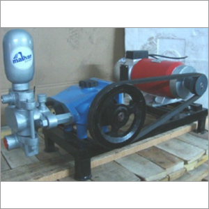 DC Piston coupled pump with motor mounted on base frame with pulley