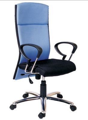 Steelcase Executive Chair - Leather, Metal, 48x50x110 cm, Blue | Ergonomic Design, Lumbar Support, Adjustable Height, 5 Caster Wheels