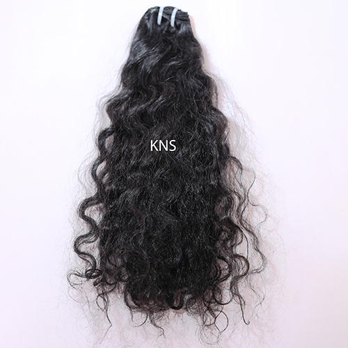 Natural Colour Black And Brown Curly Human Hair