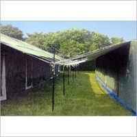 Relief Tent - Canvas, Large Size, Green Color, Rectangular Design, Single Layer, Metal Frame | Tear Resistant, Lightweight, Easy To Carry