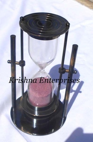 Nautical Sand Timer With Compass