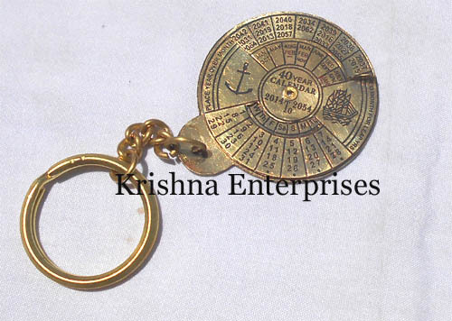 Brass Calendar Key Chain