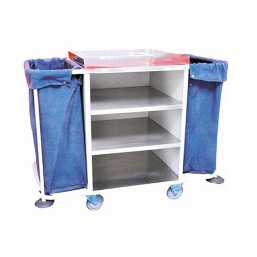 Housekeeping Trolley - Stainless Steel Shelves 1200 mm x 600 mm x 1050 mm | Durable Design, Easy Mobility, Commercial Use, Epoxy Powder Coated