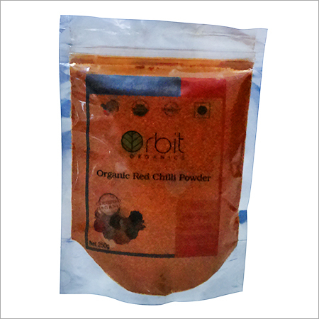 Organic Red Chille Powder - Plastic Pouch 15x20cm Red, Organic, Flavorful, Spicy, Natural, Resealable, 100g
