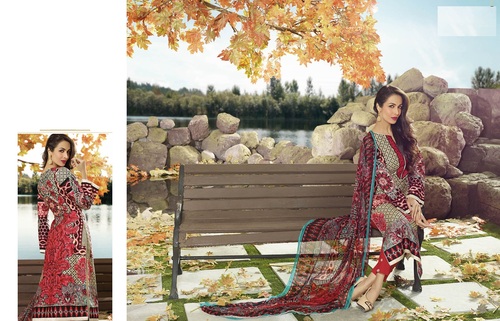 Cotton Salwar Kameez - Red Cotton, Patch Patti Work | Stylish Design, Soft Comfortable Fit