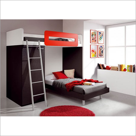 Children Bedroom - Wood and Metal, Twin Mattress Size, Red | Space Saving, Stylish Design, Durable Materials, Easy Assembly, Ladder Metal, Weight Capacity 250 lbs