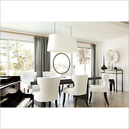 Dining Area - Wood & Fabric, Variable Dimensions, White | Elegant Design, Space Saving, Comfortable Seating, Easy Assembly