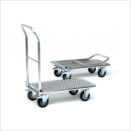 Stainless Steel Trolleys - Variable Dimensions, Polished Finish | Durable, Maneuverable, Corrosion-Resistant, Heavy-Duty with Castor Wheels