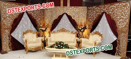 Muslim Wedding Golden Backdrop Screens