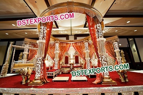 Indian Wedding Gold Crystal Mandap