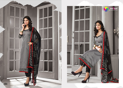 LADIES WEAR COTTON PRINTED PARTY WEAR CHURIDAR SALWAR KAMEEZ.