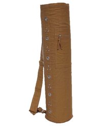 Customized Color Eyelet Mat Bags- (drawstring) Brown