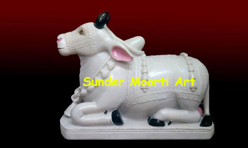 White Marble Nandi Statue