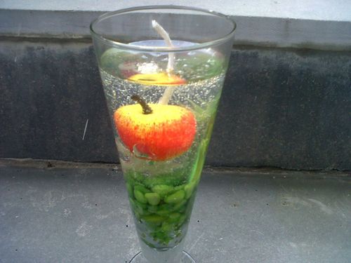 Gel Glass Candle with Apple