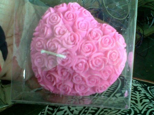 Pink Heart Shaped Candle