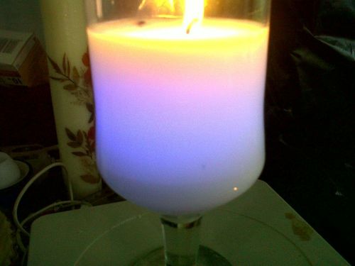 Color Changing Glass Candle