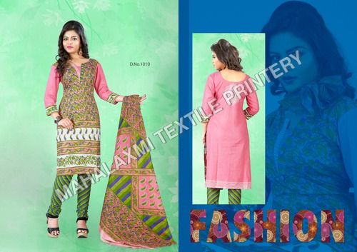 Pink & Green Cotton Salwar Kameez