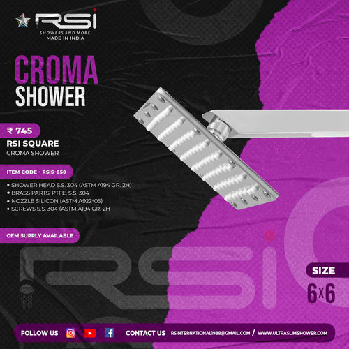 Croma Shower Square 6''X6'' Size: 6X6