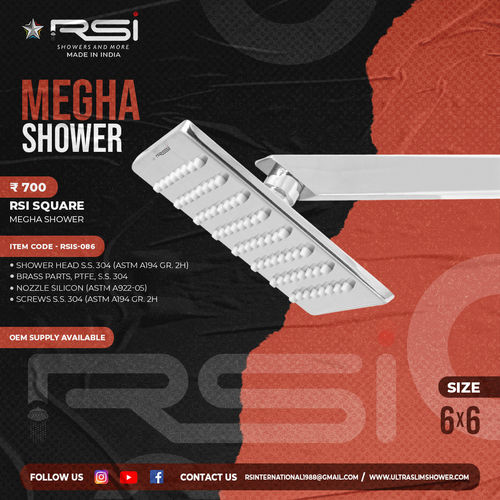 MEGHA SHOWER SQUARE 6''X6''