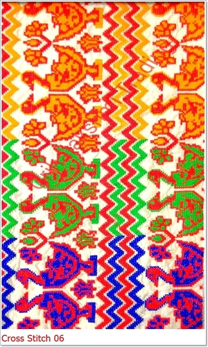 Colored Cross Stitch Embroidery Fabric