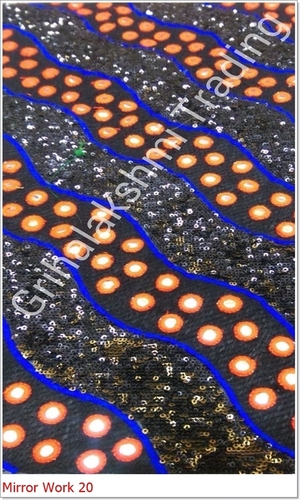 Printed Mirror Work Fabric